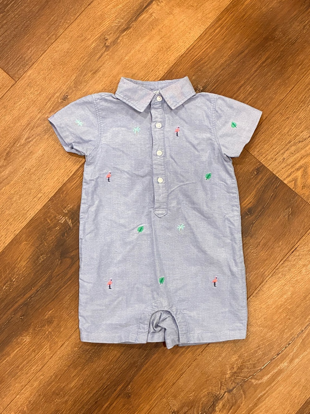 Janie & Jack Tropical Polo Romper Summer Outfit Beach Vacation Cotton 12-18m